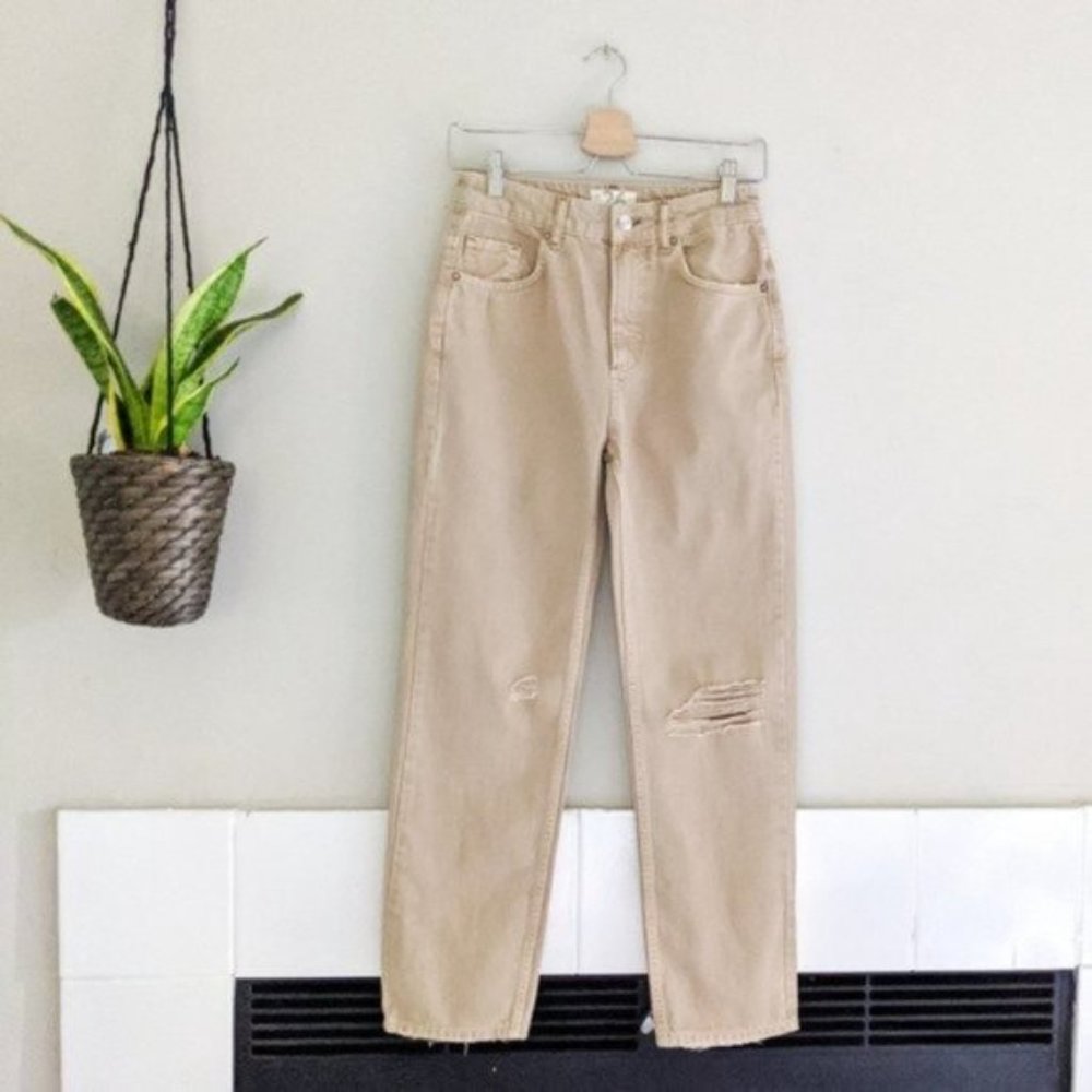 New Free People Dakota Tan Straight Leg Jean - Picture 2 of 8